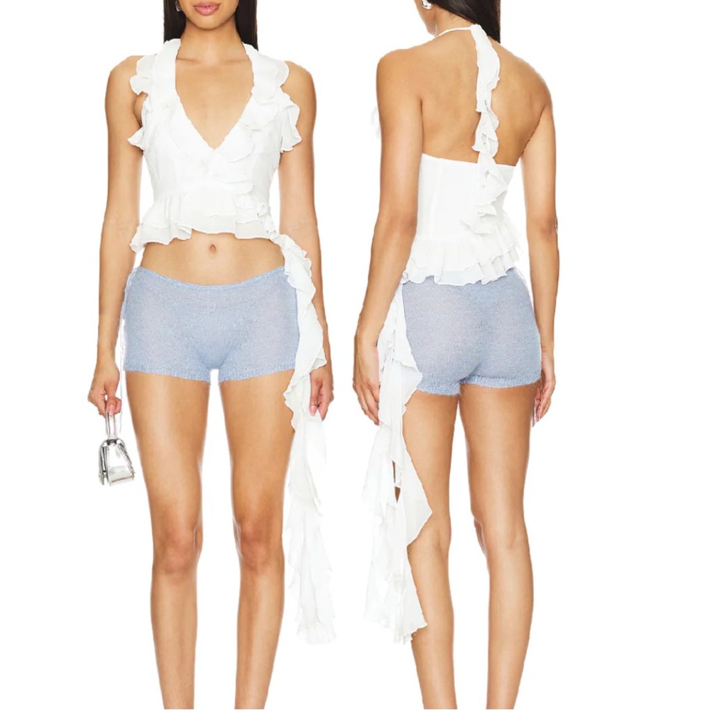 More to Come Elegant White Ruffle Crop Top - Picture 4 of 4